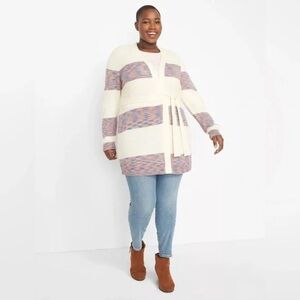 Lane Bryant | Belted Duster Cardigan CreamSpace Dye 14/16 Boho